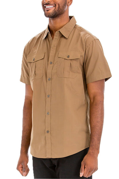 TWO POCKET BUTTON DOWN SHIRT (TIMBER)