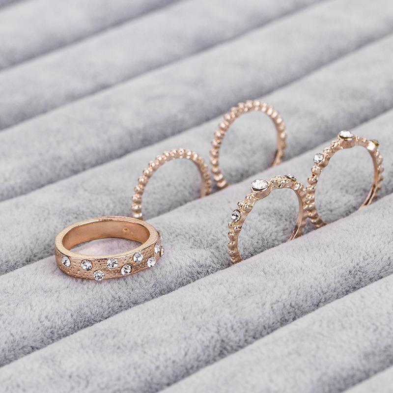 Five Piece Rose Gold Ring Set